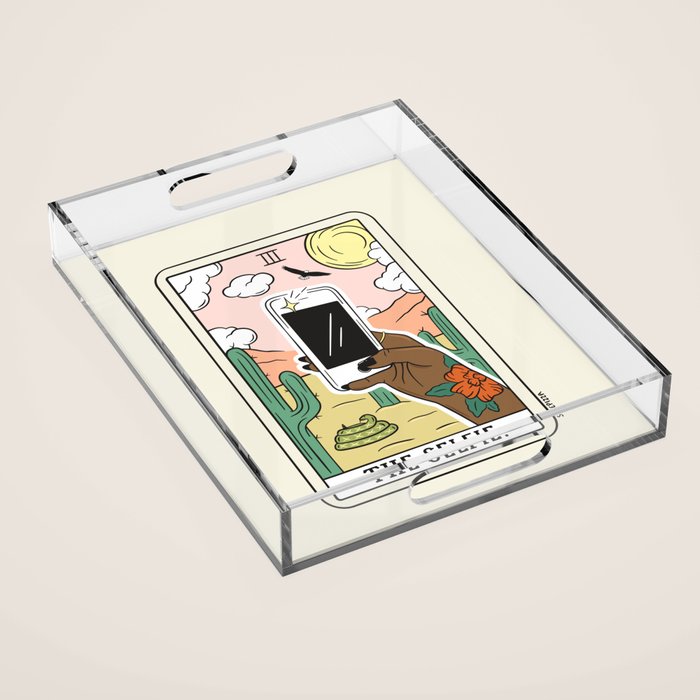 SELFIE READING (DARK) Acrylic Tray Gallery Image 1