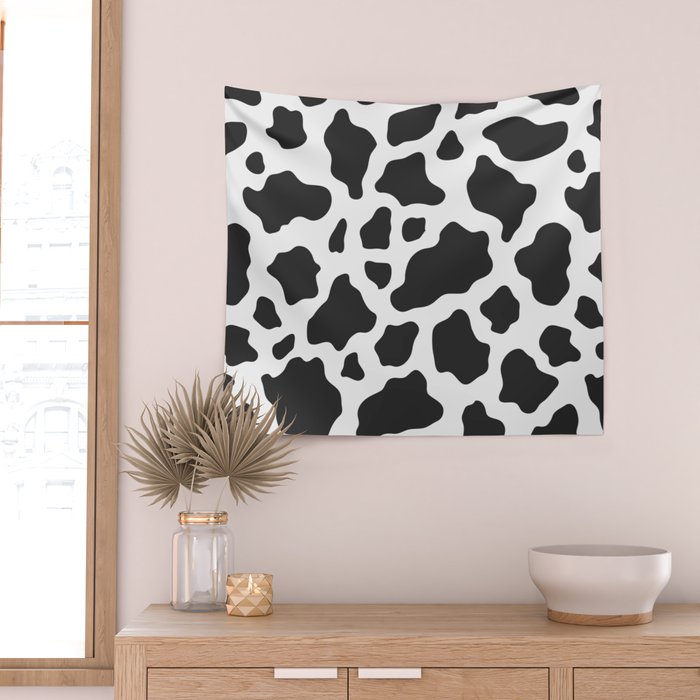 Black and White Cow Print Wall Tapestry Gallery Image 2