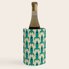 Space Age Rocket Ships - Atomic Age Mid-Century Modern Pattern in Teal and Mid Mod Beige Wine Chiller Gallery Image 1