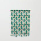 Space Age Rocket Ships - Atomic Age Mid-Century Modern Pattern in Teal and Mid Mod Beige Wall Hanging Gallery Image 1