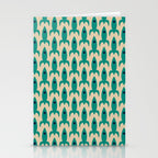 Space Age Rocket Ships - Atomic Age Mid-Century Modern Pattern in Teal and Mid Mod Beige Stationery Card Gallery Image 2