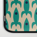 Space Age Rocket Ships - Atomic Age Mid-Century Modern Pattern in Teal and Mid Mod Beige Laptop Sleeve Gallery Image 3
