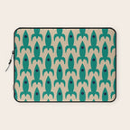 Space Age Rocket Ships - Atomic Age Mid-Century Modern Pattern in Teal and Mid Mod Beige Laptop Sleeve Gallery Image 1
