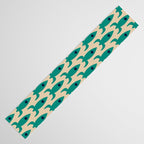 Space Age Rocket Ships - Atomic Age Mid-Century Modern Pattern in Teal and Mid Mod Beige Table Runner Gallery Image 3
