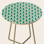 Space Age Rocket Ships - Atomic Age Mid-Century Modern Pattern in Teal and Mid Mod Beige Side Table Gallery Image 2