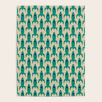Space Age Rocket Ships - Atomic Age Mid-Century Modern Pattern in Teal and Mid Mod Beige Poster Gallery Image 4