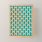 Space Age Rocket Ships - Atomic Age Mid-Century Modern Pattern in Teal and Mid Mod Beige Mini Art Print Gallery Image 1