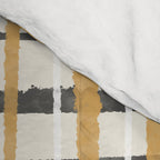 Hygge Plaid Painted Stripe Pattern Ochre Charcoal Cream Comforter Gallery Image 4