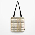 Hygge Plaid Painted Stripe Pattern Ochre Charcoal Cream Tote Bag Gallery Image 2
