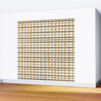 Hygge Plaid Painted Stripe Pattern Ochre Charcoal Cream Wall Mural Gallery Image 2