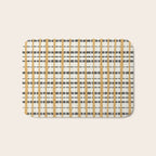 Hygge Plaid Painted Stripe Pattern Ochre Charcoal Cream Bath Mat Gallery Image 1