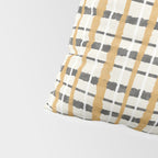 Hygge Plaid Painted Stripe Pattern Ochre Charcoal Cream Pillow Sham Gallery Image 4