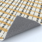 Hygge Plaid Painted Stripe Pattern Ochre Charcoal Cream Rug Gallery Image 4