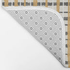 Hygge Plaid Painted Stripe Pattern Ochre Charcoal Cream Bath Mat Gallery Image 2