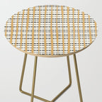 Hygge Plaid Painted Stripe Pattern Ochre Charcoal Cream Side Table Gallery Image 2