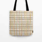 Hygge Plaid Painted Stripe Pattern Ochre Charcoal Cream Tote Bag Gallery Image 1