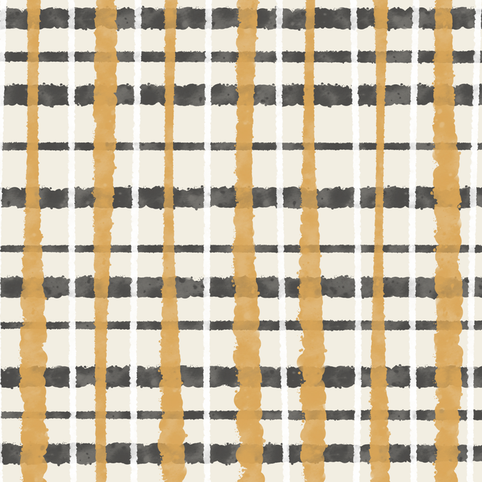 Hygge Plaid Painted Stripe Pattern Ochre Charcoal Cream Coffee Mug Gallery Image 2