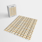 Hygge Plaid Painted Stripe Pattern Ochre Charcoal Cream Jigsaw Puzzle Gallery Image 2