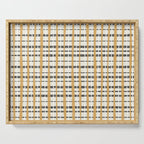 Hygge Plaid Painted Stripe Pattern Ochre Charcoal Cream Serving Tray Gallery Image 1