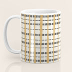 Hygge Plaid Painted Stripe Pattern Ochre Charcoal Cream Coffee Mug Gallery Image 3