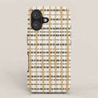 Hygge Plaid Painted Stripe Pattern Ochre Charcoal Cream iPhone Case Gallery Image 1