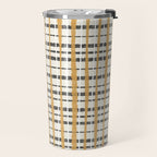 Hygge Plaid Painted Stripe Pattern Ochre Charcoal Cream Travel Mug Gallery Image 2