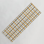 Hygge Plaid Painted Stripe Pattern Ochre Charcoal Cream Yoga Mat Gallery Image 1