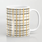 Hygge Plaid Painted Stripe Pattern Ochre Charcoal Cream Coffee Mug Gallery Image 1