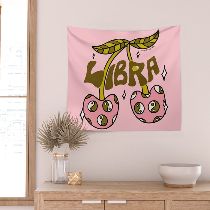 Libra Cherries Wall Tapestry Gallery Image 2