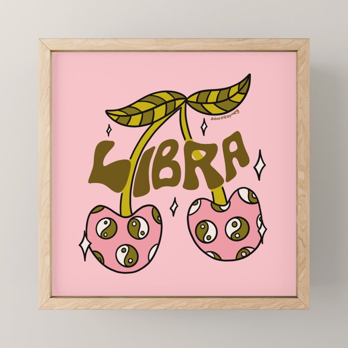 Libra Cherries Mini Art Print Gallery Image 1