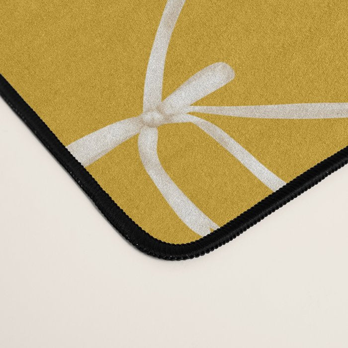 Bows & Ribbons Pattern XX Golden Yellow Desk Mat Gallery Image 4