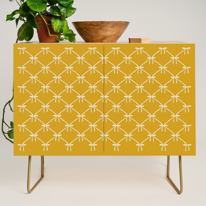Bows & Ribbons Pattern XX Golden Yellow Credenza Gallery Image 1