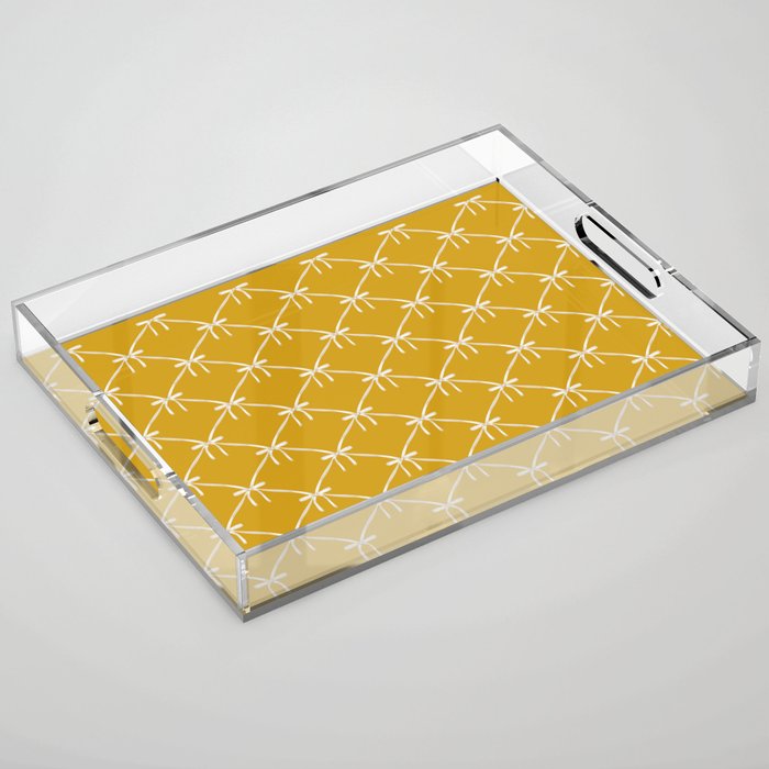 Bows & Ribbons Pattern XX Golden Yellow Acrylic Tray Gallery Image 1