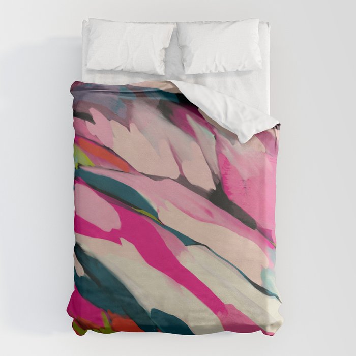 mountain landscape in pink Duvet Cover Gallery Image 1