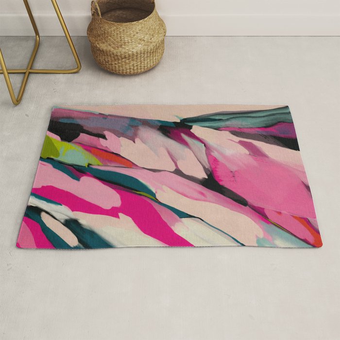 mountain landscape in pink Rug Gallery Image 1