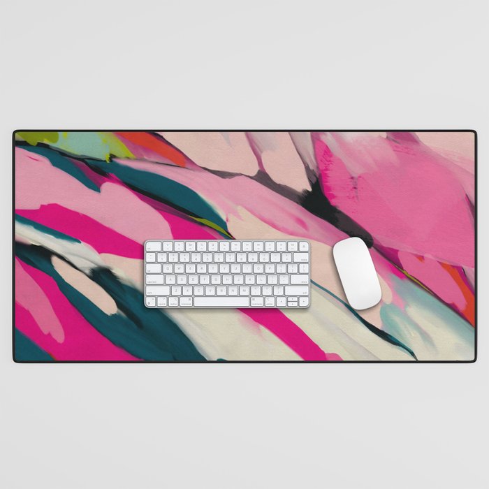 mountain landscape in pink Desk Mat Gallery Image 1