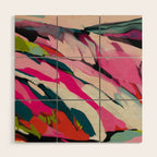 mountain landscape in pink Wood Wall Art Gallery Image 1
