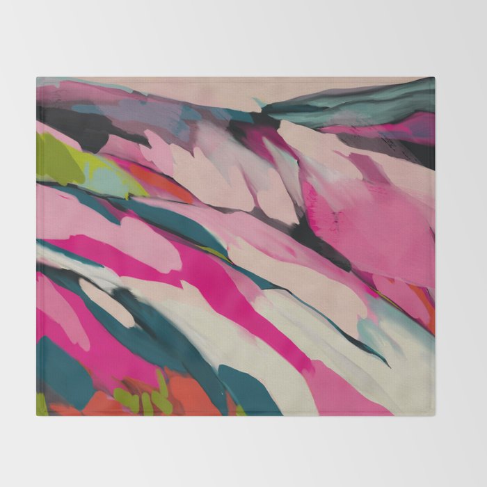 mountain landscape in pink Throw Blanket Gallery Image 2