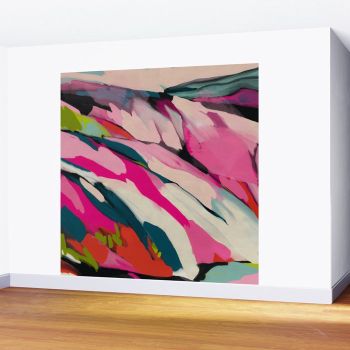 mountain landscape in pink Wall Mural Gallery Image 2