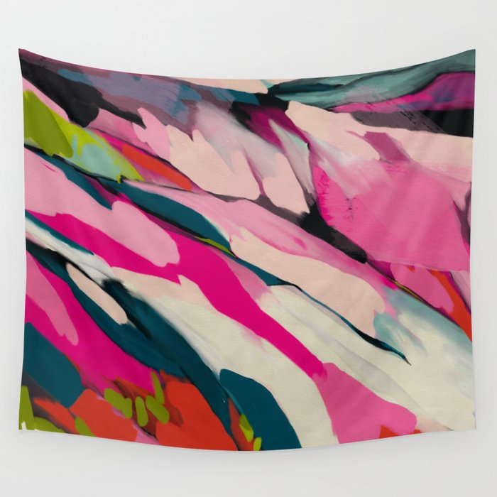 mountain landscape in pink Wall Tapestry Gallery Image 4