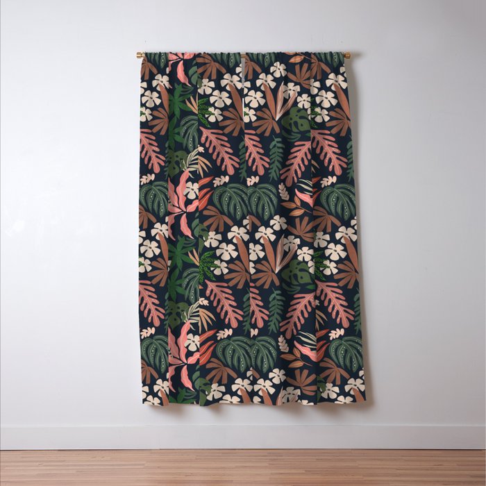 Dark Bohemian Tropical Charm Window Curtain Gallery Image 3