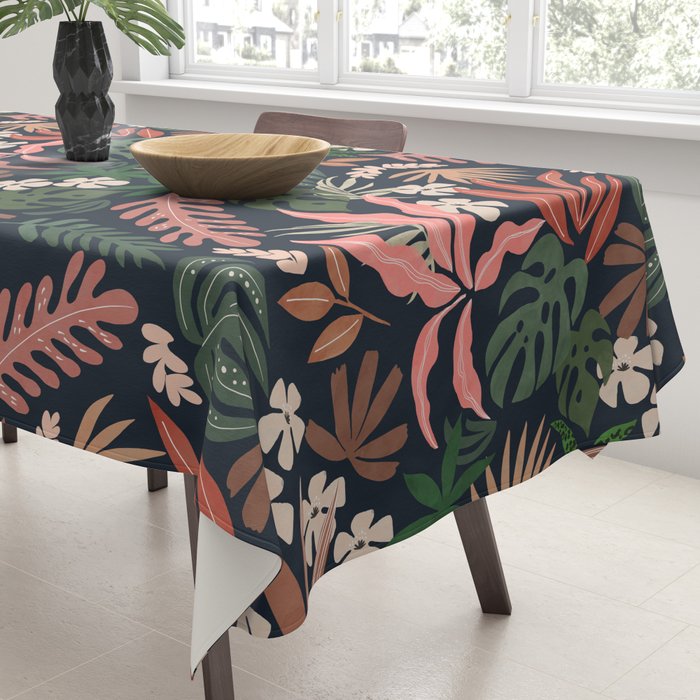 Dark Bohemian Tropical Charm Tablecloth Gallery Image 3