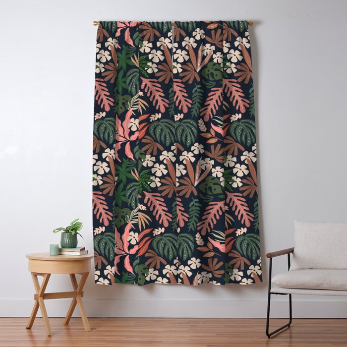 Dark Bohemian Tropical Charm Window Curtain Gallery Image 1