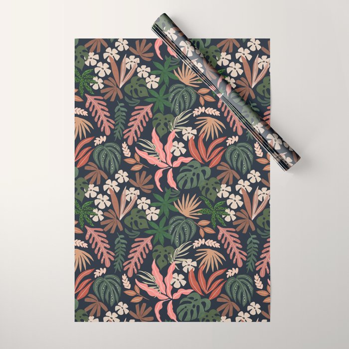 Dark Bohemian Tropical Charm Wrapping Paper Gallery Image 1