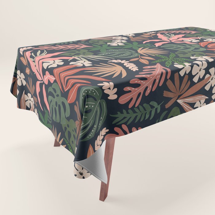 Dark Bohemian Tropical Charm Tablecloth