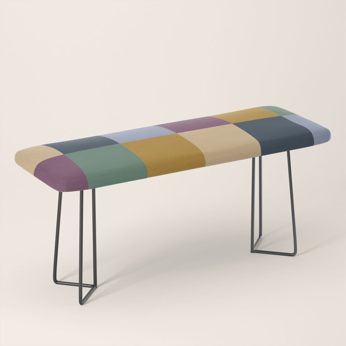 Bold Retro Checks Pattern - Large XIV Bench Gallery Image 1