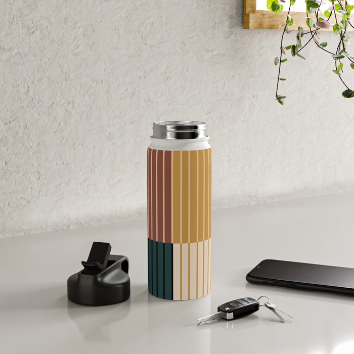 Color Block Line Abstract XV Water Bottle Gallery Image 4