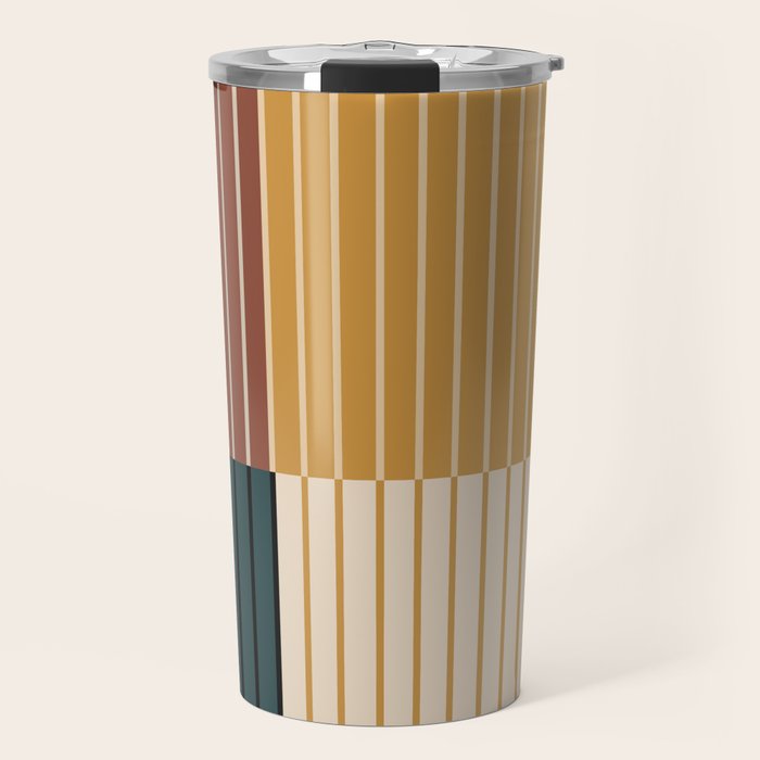 Color Block Line Abstract XV Travel Mug Gallery Image 1