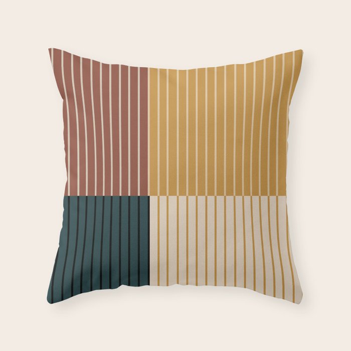Color Block Line Abstract XV Throw Pillow Gallery Image 6