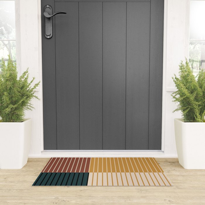 Color Block Line Abstract XV Welcome Mat Gallery Image 3